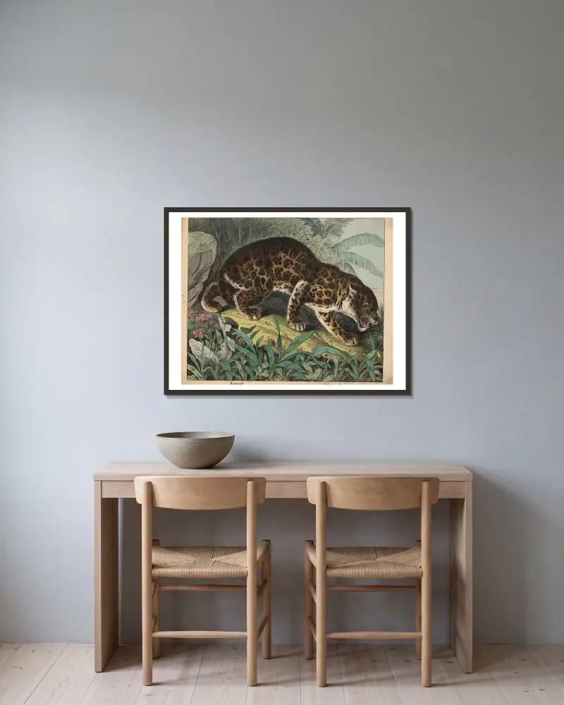 Leopard, J.F. Schreiber v rámu na stěně