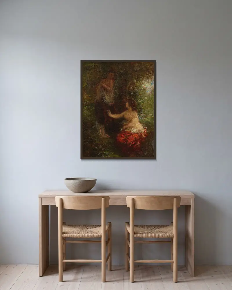Zwei Badende von Henri Fantin-Latour gerahmt an einer Wand