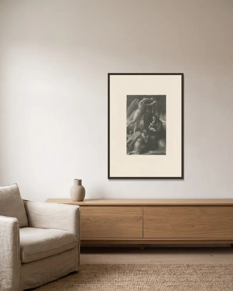 L’Enfance du Christ. Le repos de la Sainte Famille av Henri Fantin-Latour inramad på en vägg