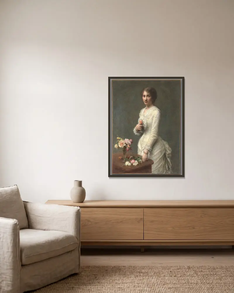 Madame Lerolle av Henri Fantin-Latour inramad på en vägg