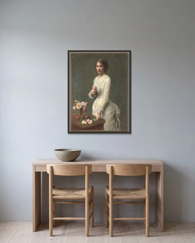 Madame Lerolle av Henri Fantin-Latour inramad på en vägg