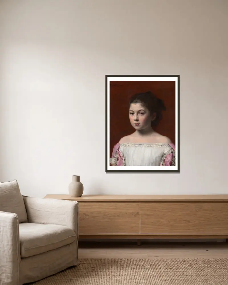 Marie-Yolande de Fitz-James av Henri Fantin-Latour inramad på en vägg