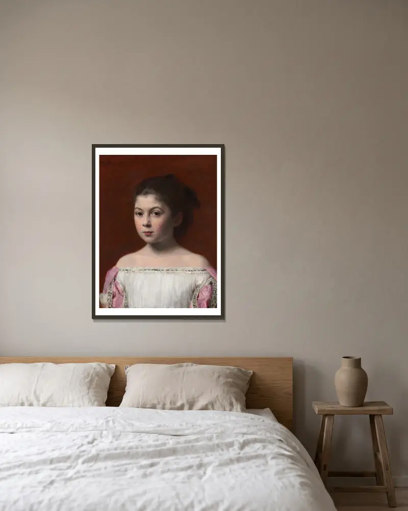 Marie-Yolande de Fitz-James av Henri Fantin-Latour inramad på en vägg