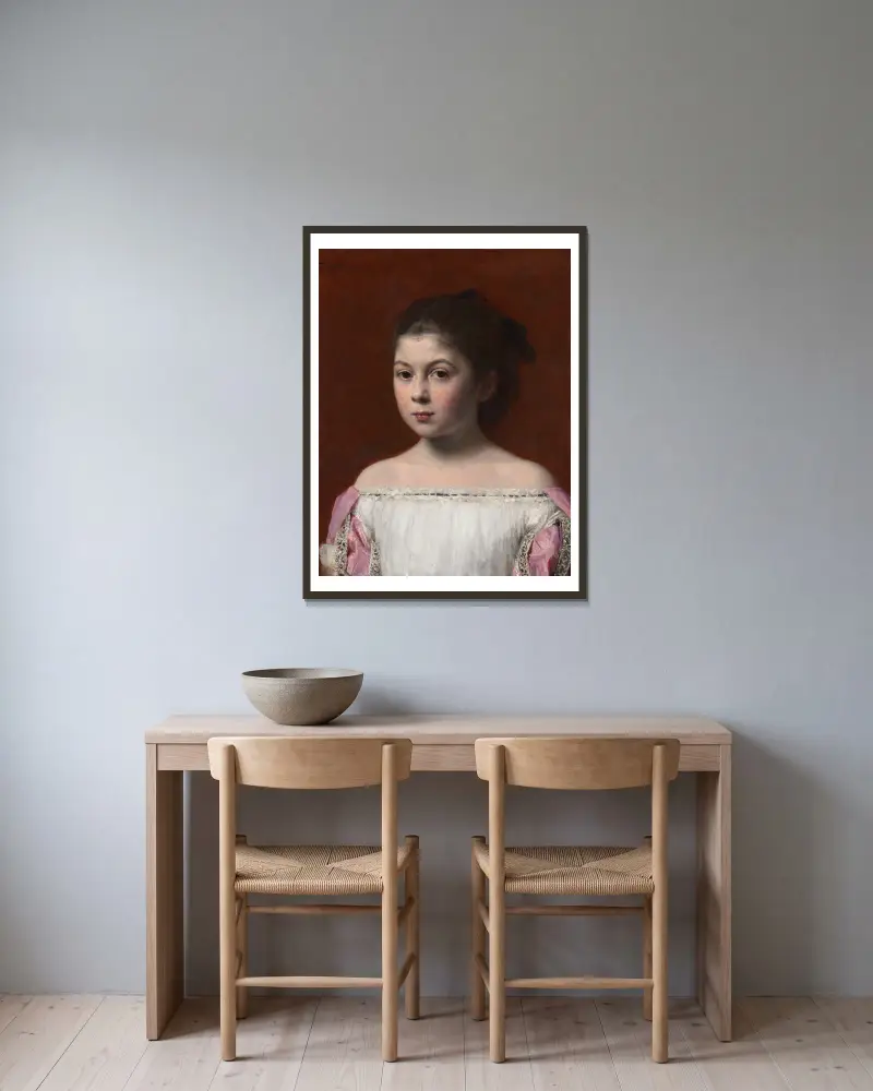 Marie-Yolande de Fitz-James av Henri Fantin-Latour inramad på en vägg