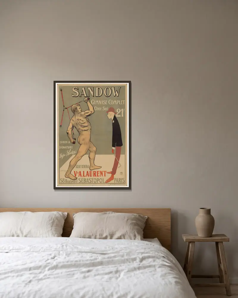 Sandow gymnase complet chez soi av Louis Lucien Faure-Dujarric inramad på en vägg