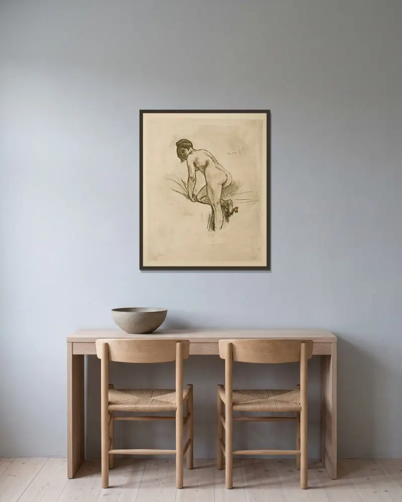 Alone av Félicien Rops inramad på en vägg