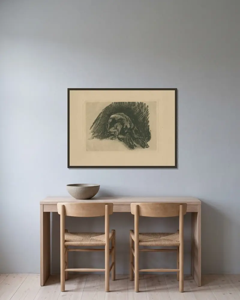 Geweld of Satyriasis av Félicien Rops inramad på en vägg