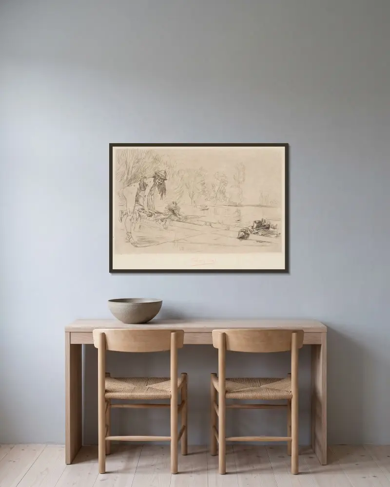 Juli av Félicien Rops inramad på en vägg