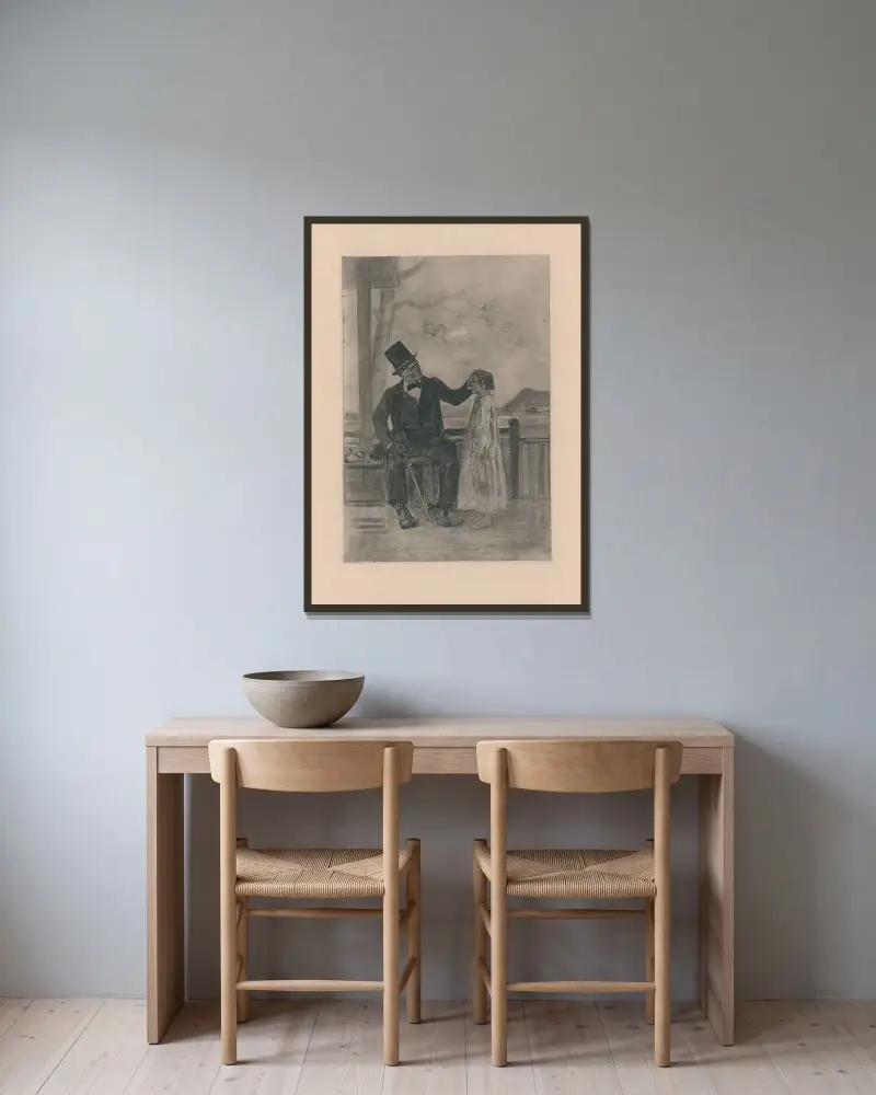 Feberläkaren av Félicien Rops inramad på en vägg