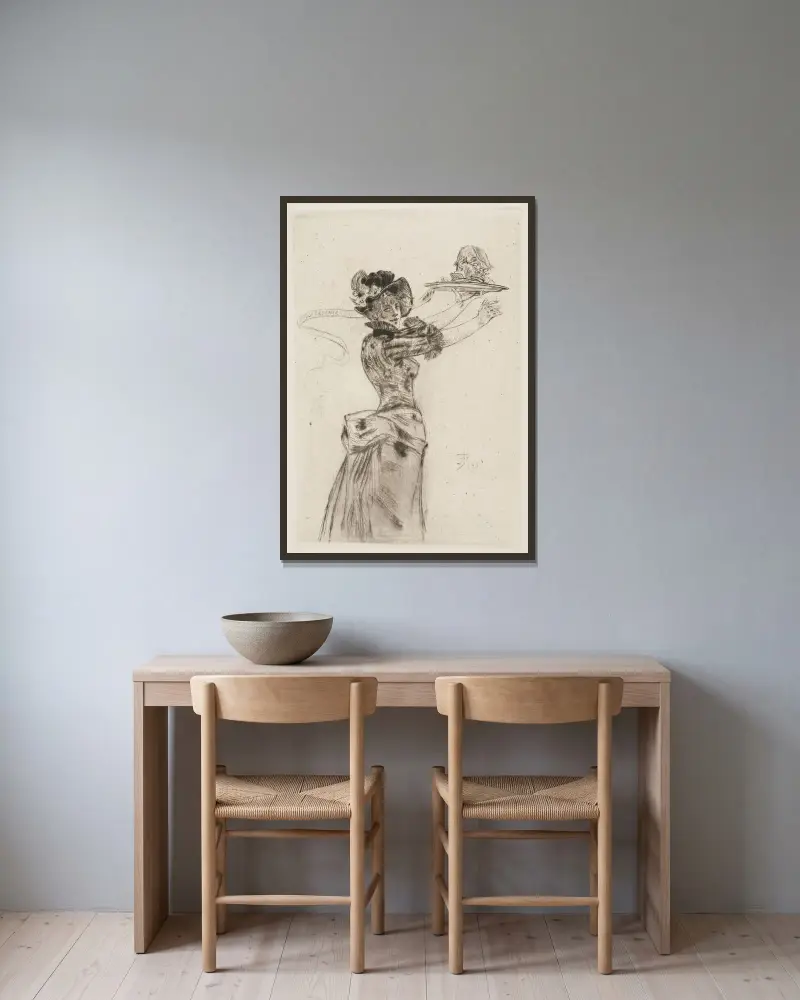 Modernity av Félicien Rops inramad på en vägg