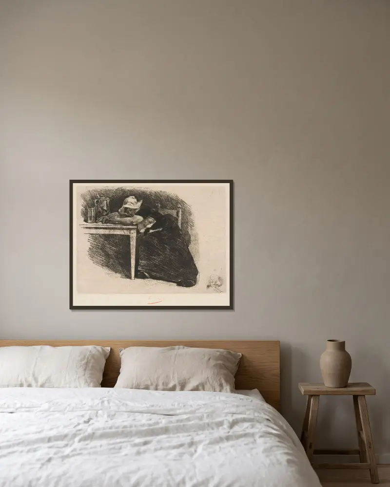 Söndag eller flamländsk berusning av Félicien Rops inramad på en vägg