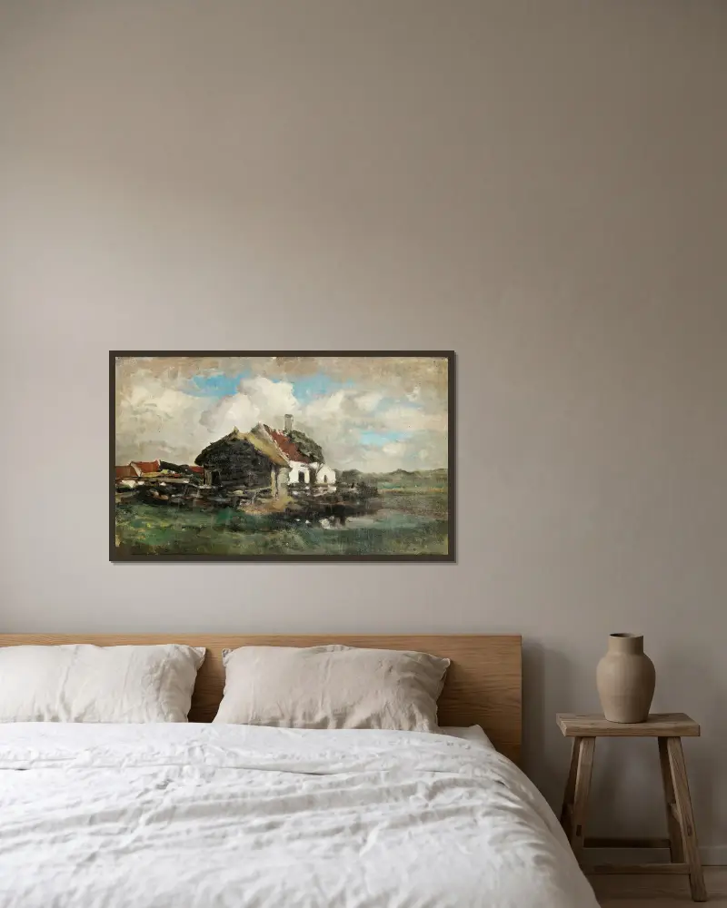 Det övergivna huset av Félicien Rops inramad på en vägg
