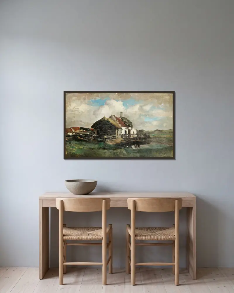 Det övergivna huset av Félicien Rops inramad på en vägg
