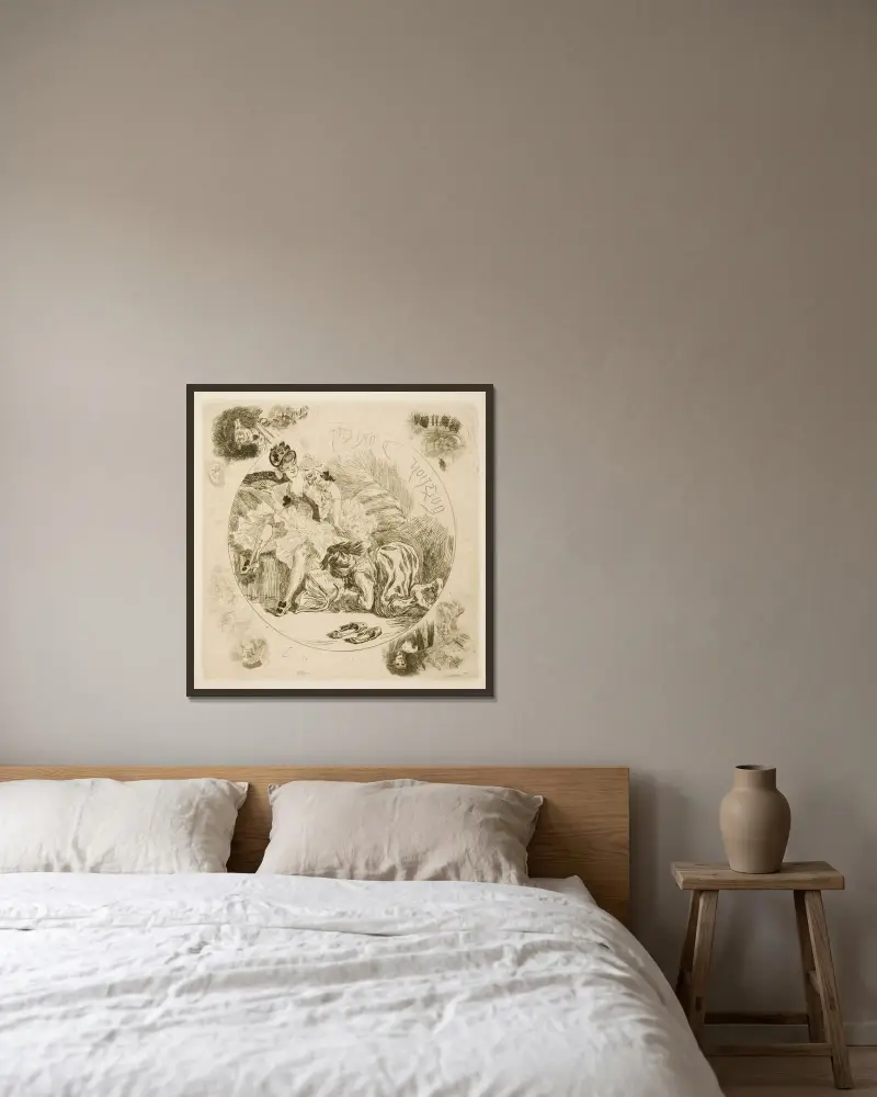 The Big Oriental Issue av Félicien Rops inramad på en vägg