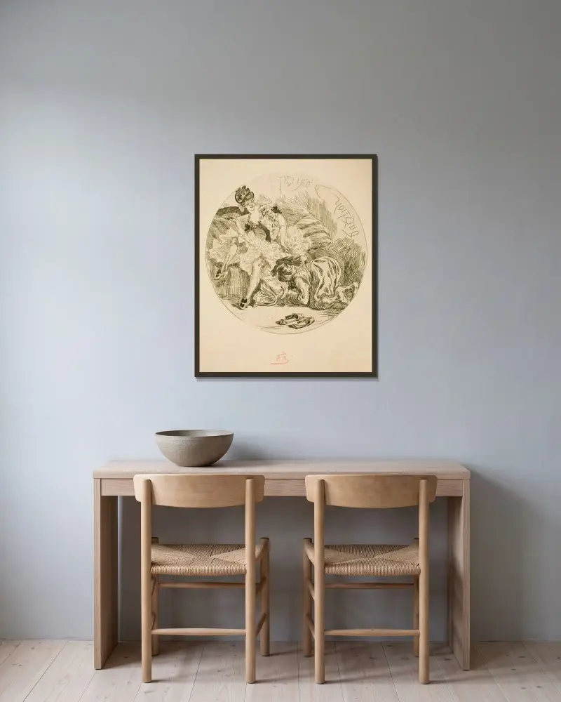 The Big Oriental Issue av Félicien Rops inramad på en vägg