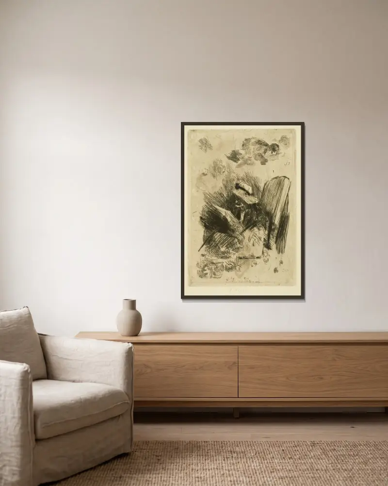 The Daily av Félicien Rops inramad på en vägg
