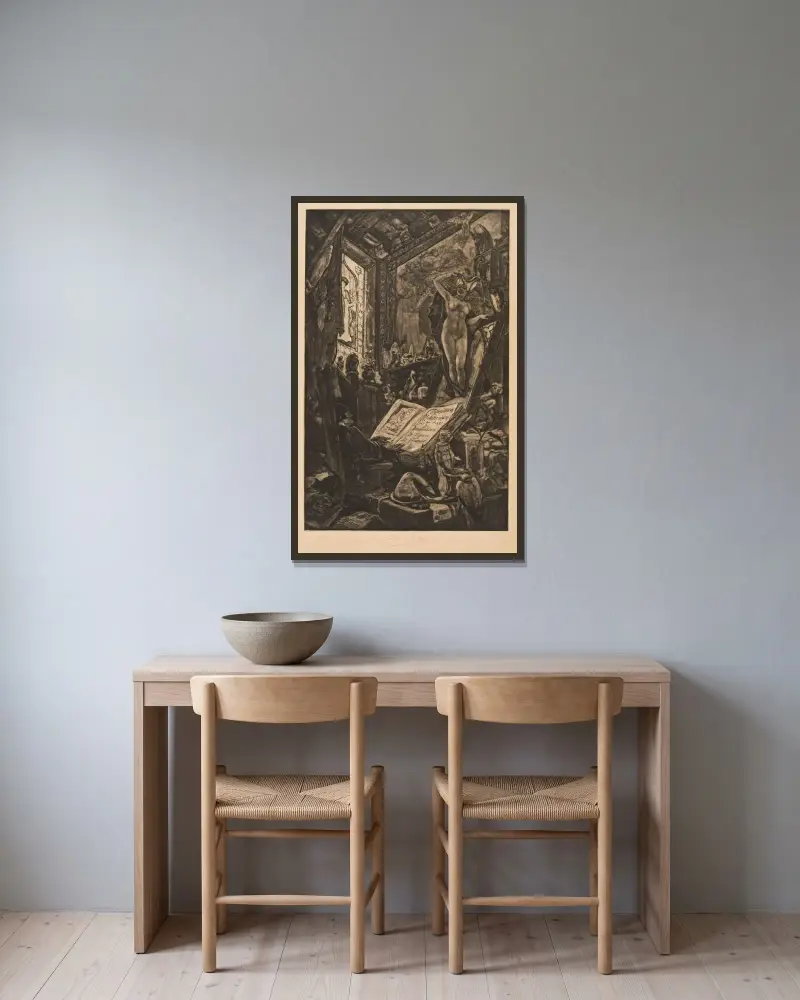 Trollformeln av Félicien Rops inramad på en vägg