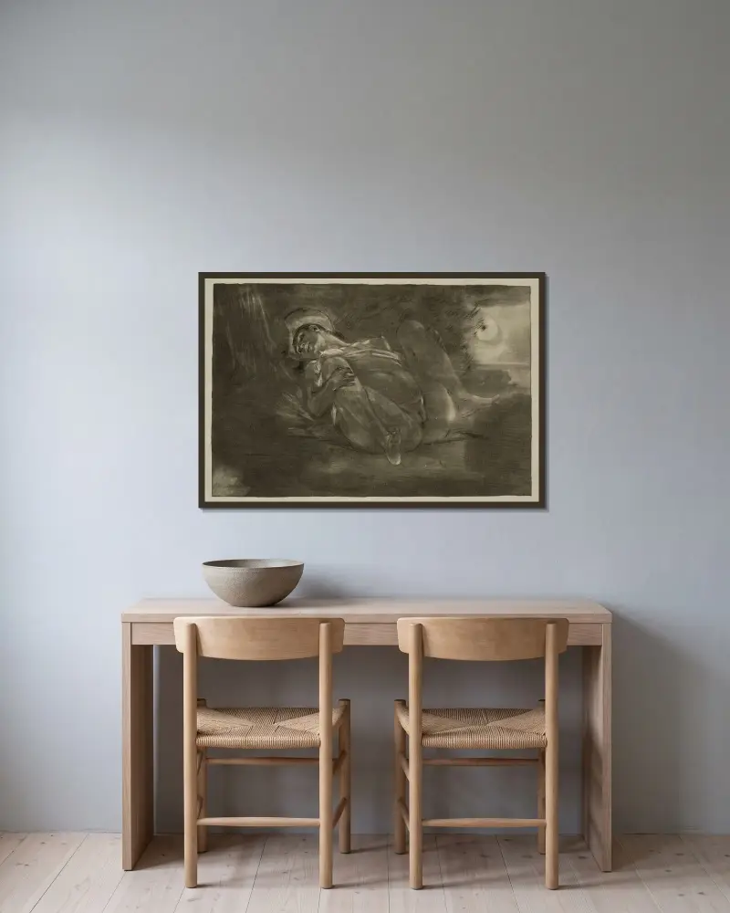 Världens vackraste flicka kan bara ge vad hon har av Félicien Rops inramad på en vägg
