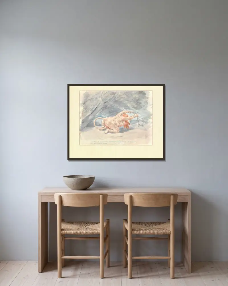 Untitled av Félicien Rops inramad på en vägg