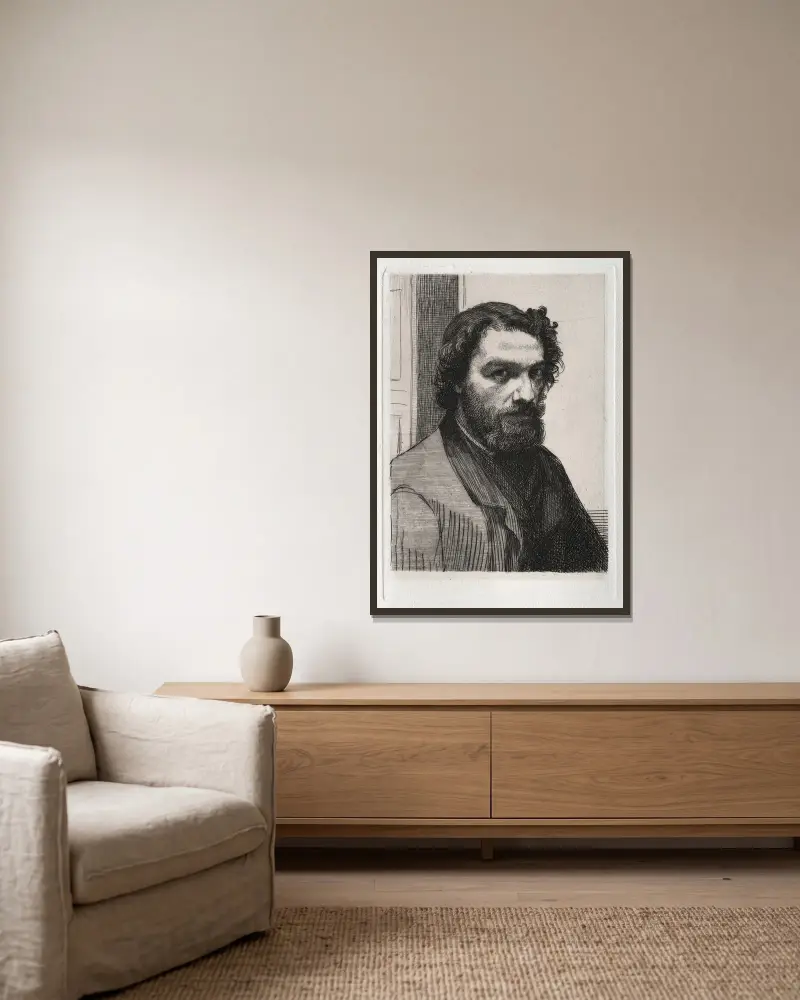 Alphonse Legros, Félix Bracquemond v rámu na stěně