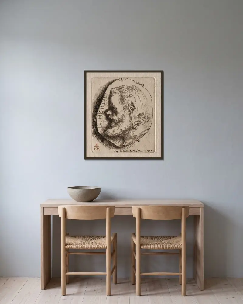 Charles Meryon von Félix Bracquemond gerahmt an einer Wand