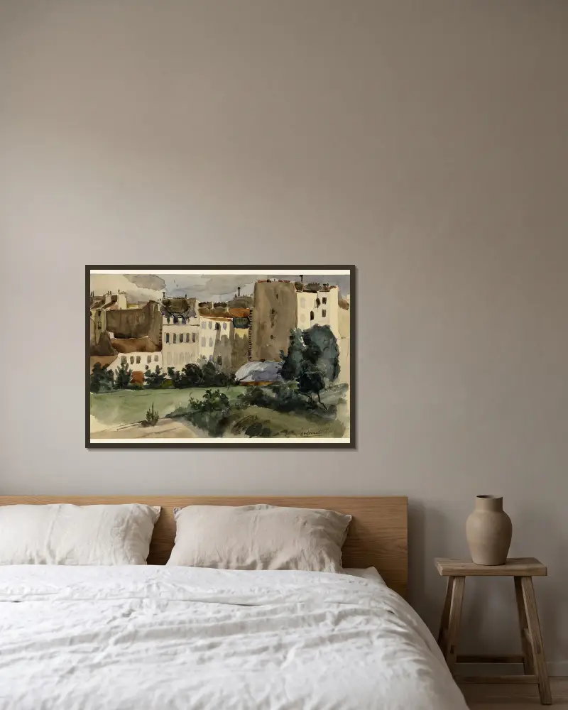 Die Rue Rousselet von Félix Bracquemond gerahmt an einer Wand