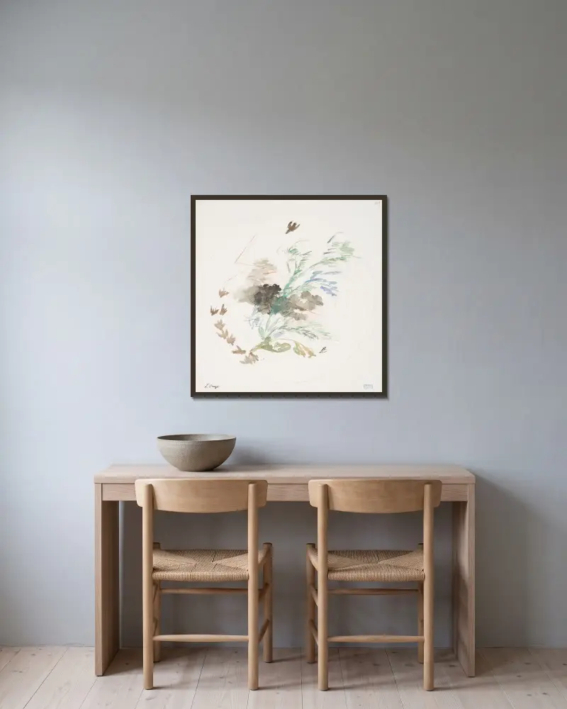 Åskvädret av Félix Bracquemond inramad på en vägg