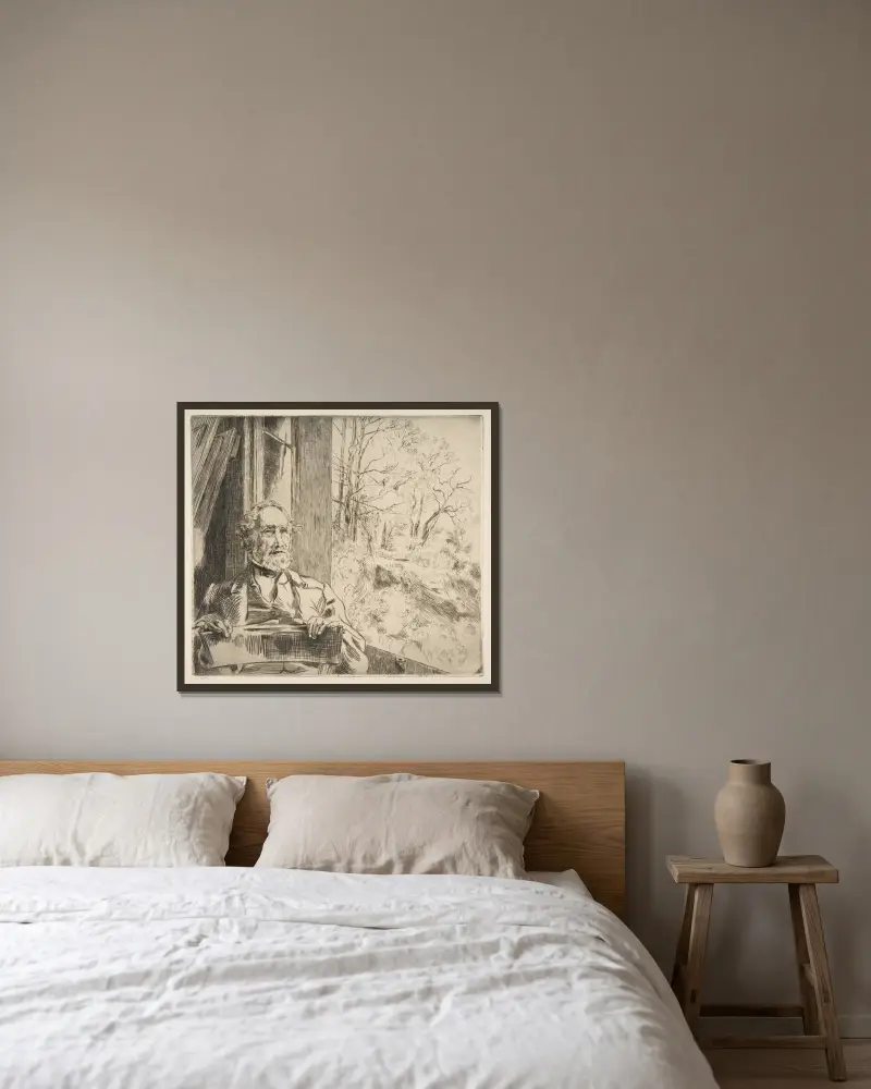 Porträt von Meyer-Heine von Félix Bracquemond gerahmt an einer Wand
