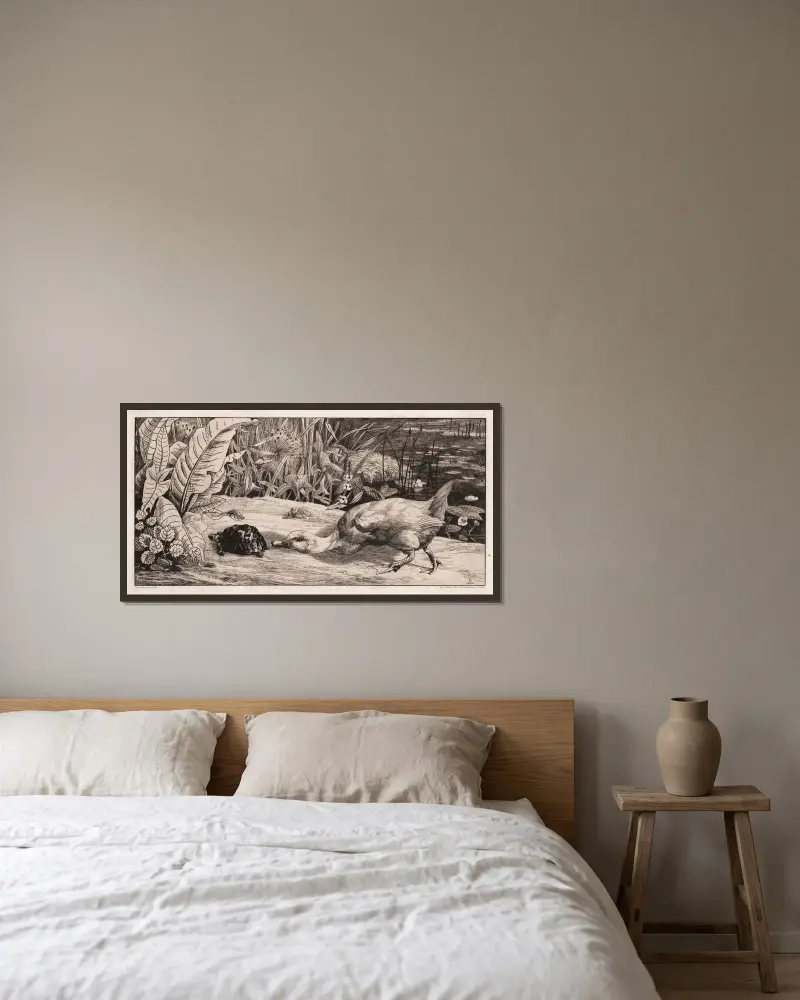 The Unknown von Félix Bracquemond gerahmt an einer Wand