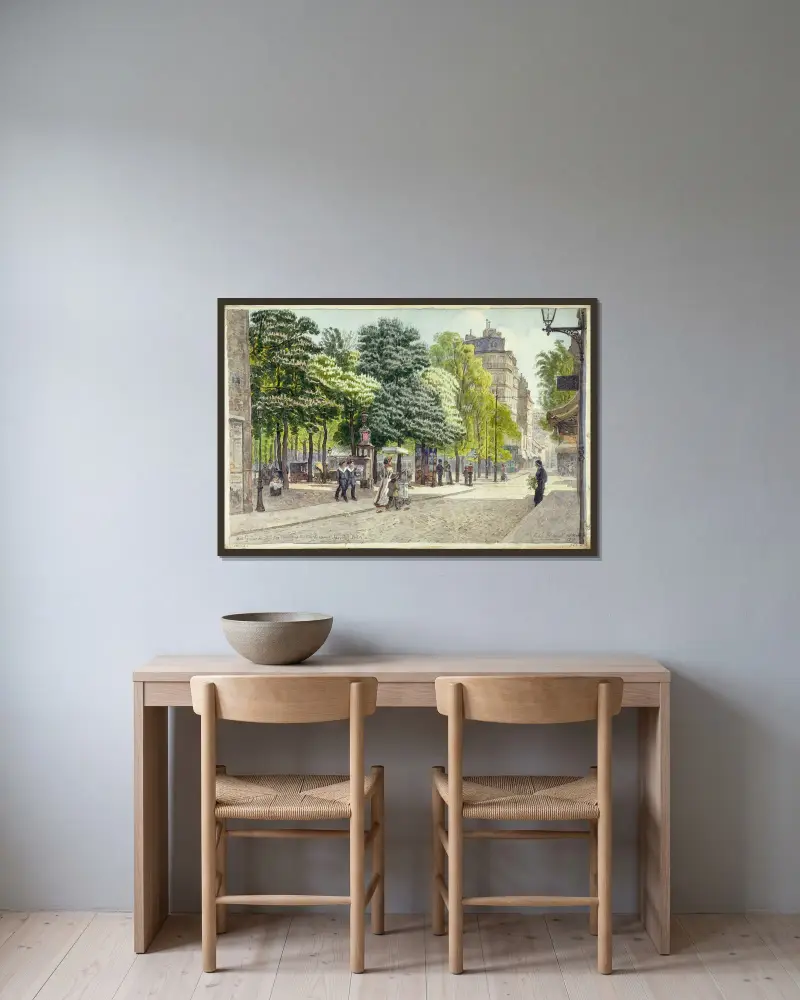 La rue Gassendi, rue des Plantes et avenue du Maine av Félix Brard inramad på en vägg