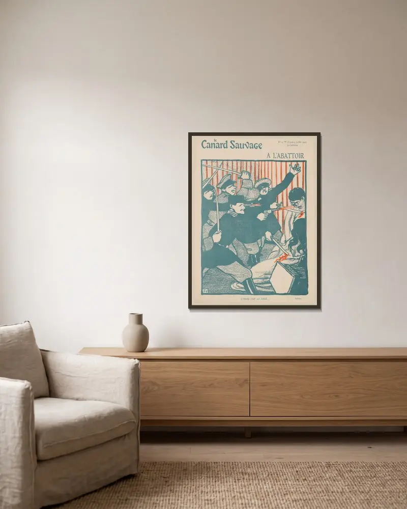 Zum Schlachthof von Félix Vallotton gerahmt an einer Wand