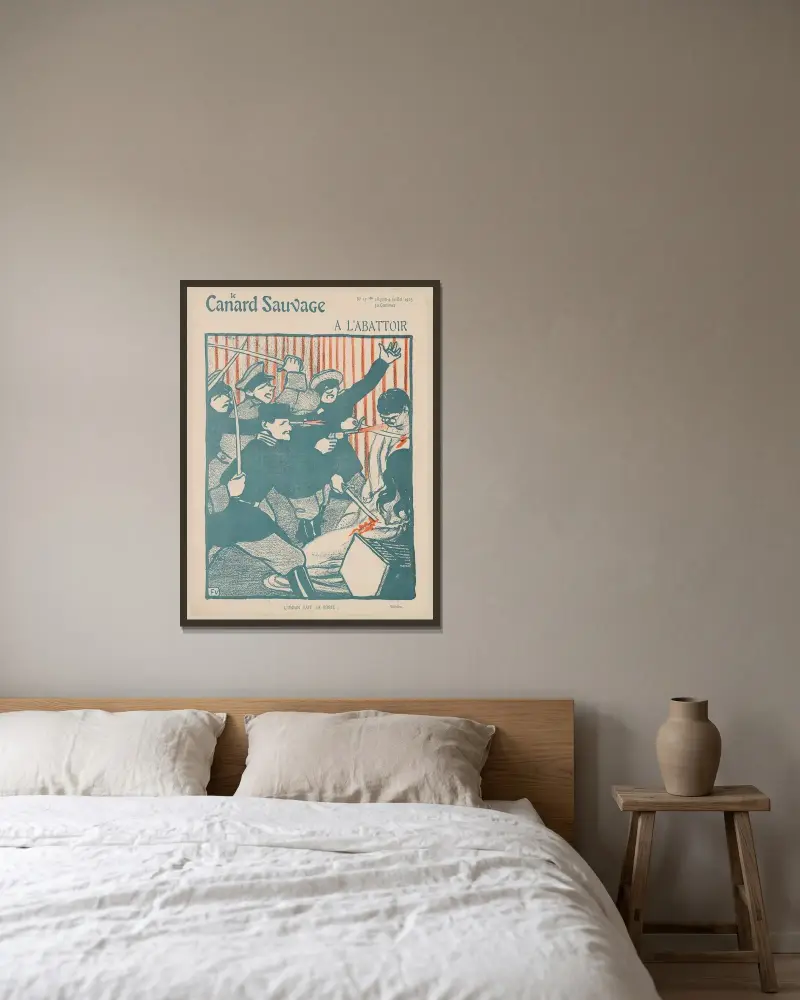 Zum Schlachthof von Félix Vallotton gerahmt an einer Wand