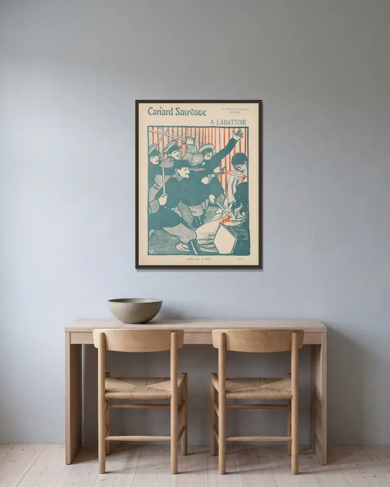 Zum Schlachthof von Félix Vallotton gerahmt an einer Wand