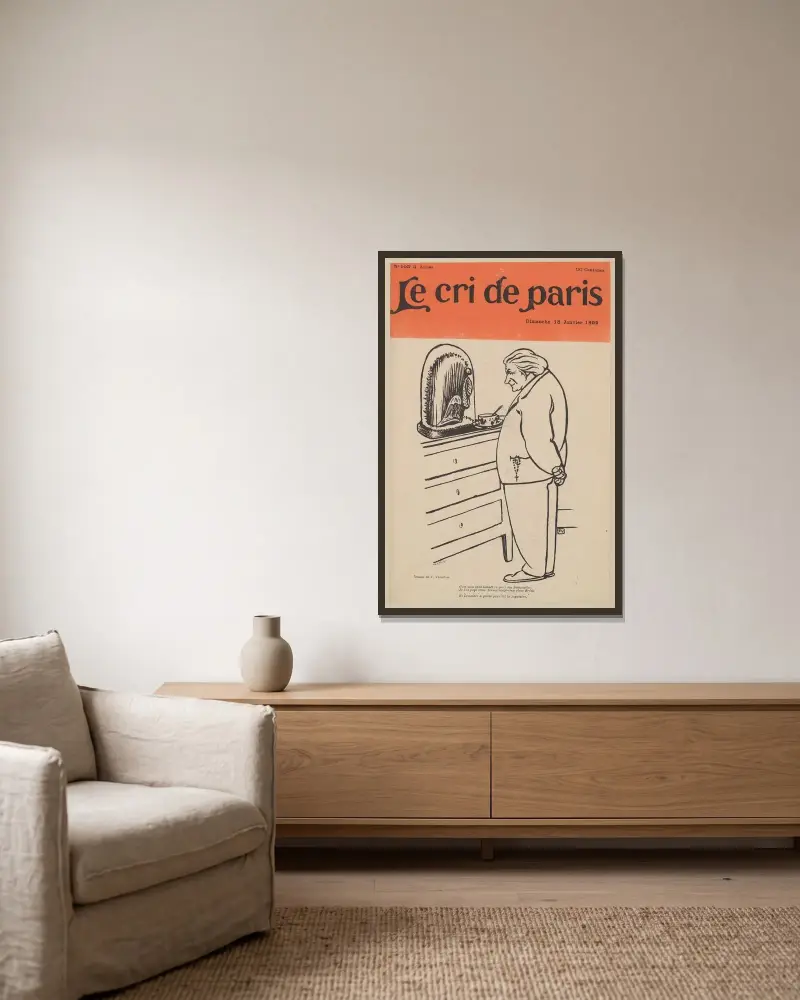 C’est mon petit bonnet (à poil) des Batignolles av Félix Vallotton inramad på en vägg