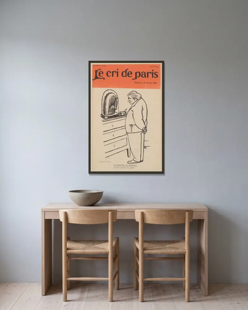 C’est mon petit bonnet (à poil) des Batignolles av Félix Vallotton inramad på en vägg
