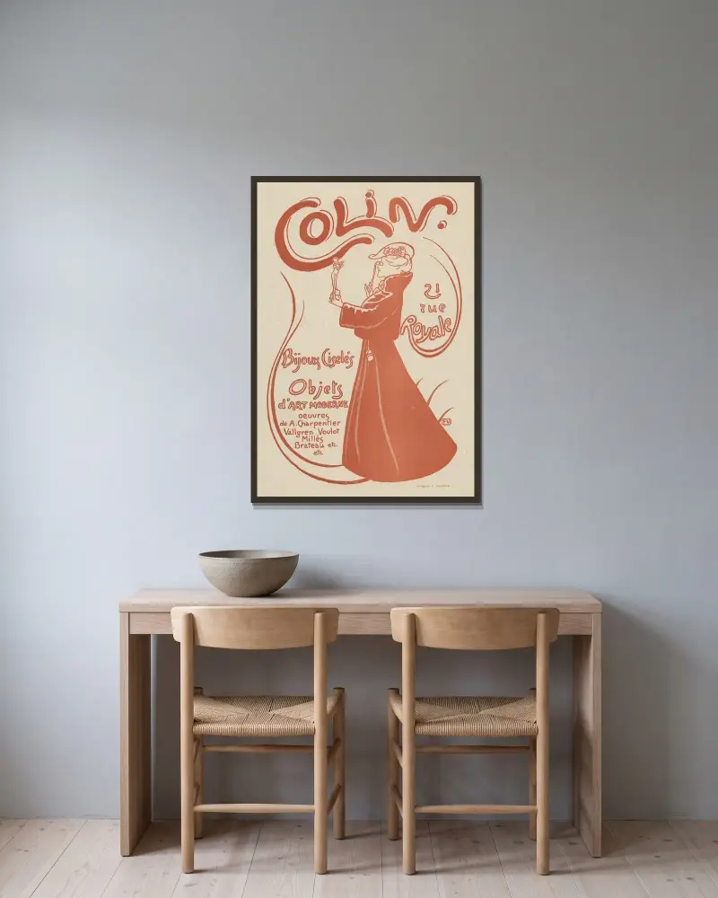 Colin. Bijoux ciselés. Objets d’art moderne av Félix Vallotton inramad på en vägg