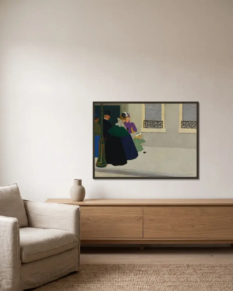 Ein Spaziergang von Félix Vallotton gerahmt an einer Wand