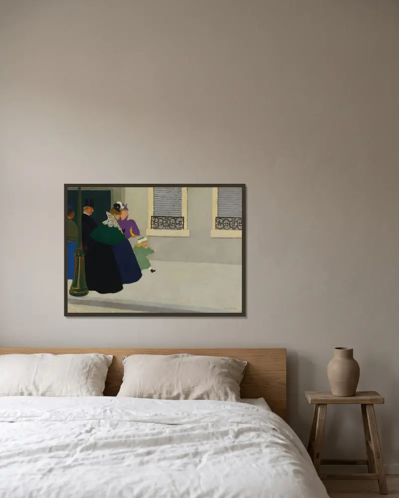 Ein Spaziergang von Félix Vallotton gerahmt an einer Wand