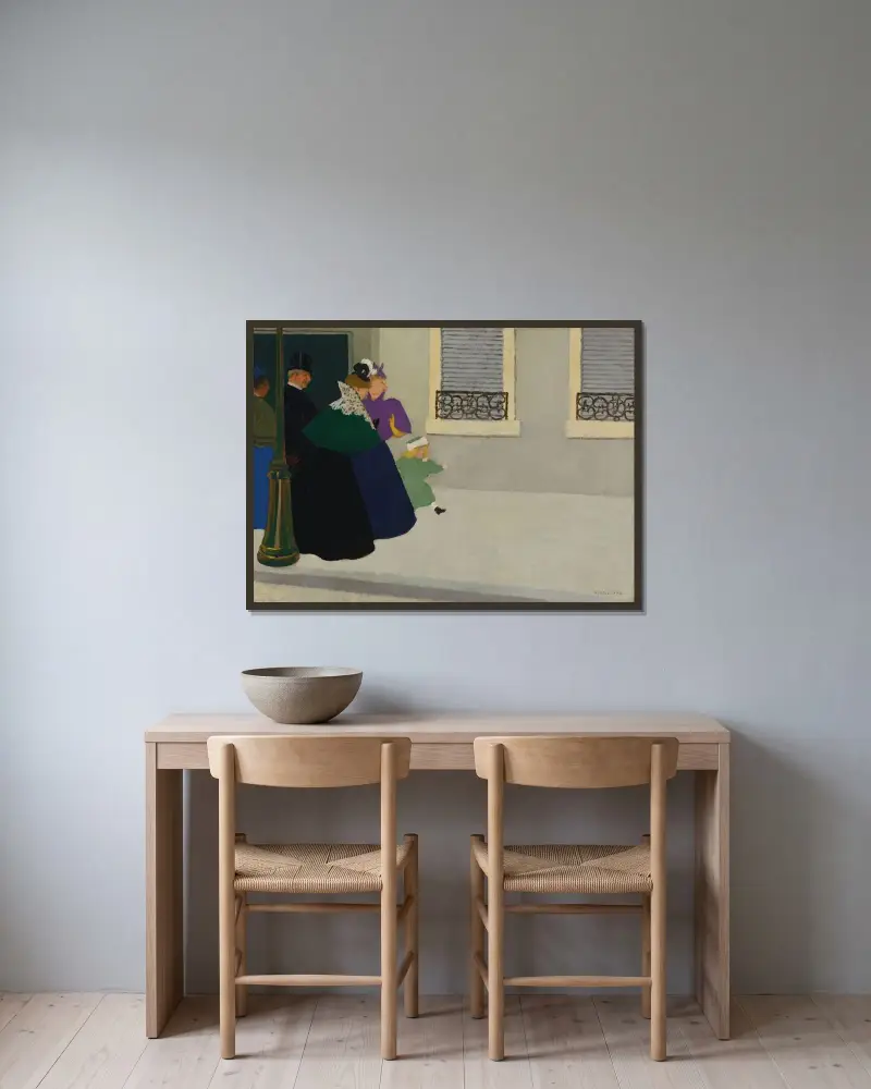 Ein Spaziergang von Félix Vallotton gerahmt an einer Wand