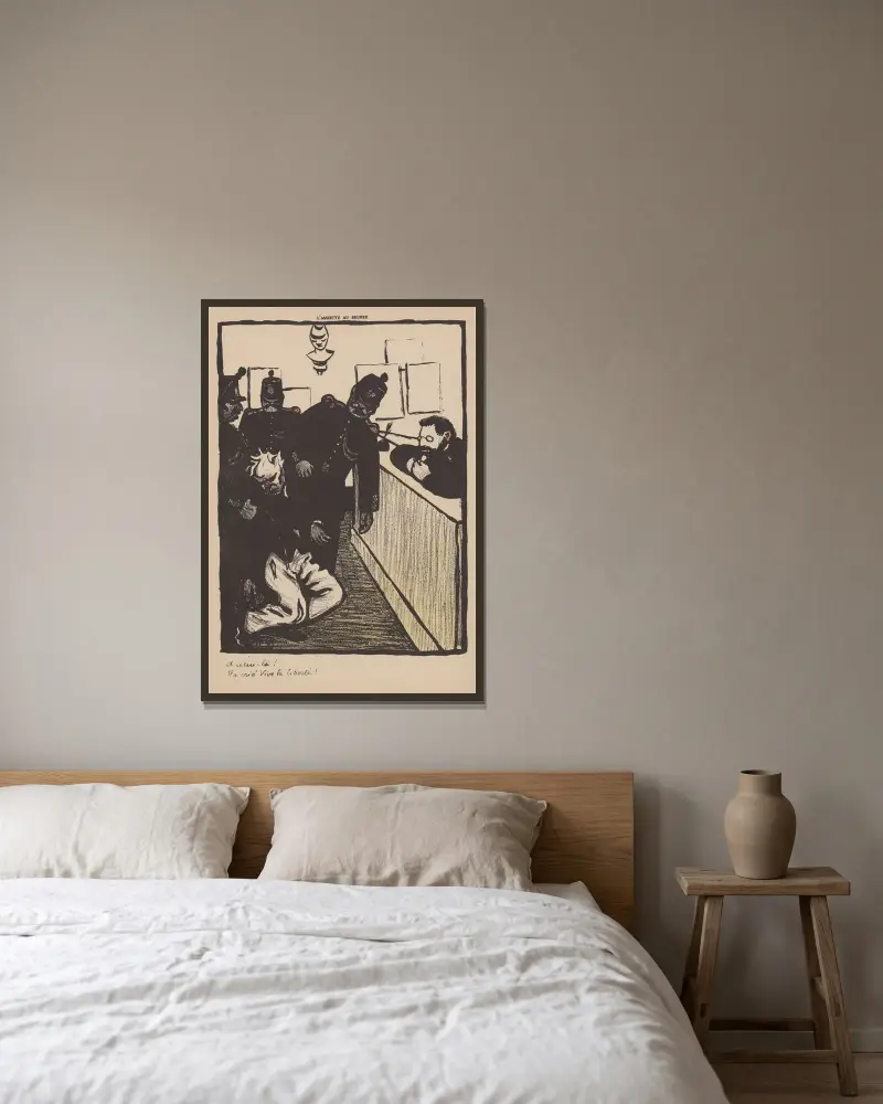 Und dieser hier, er schrie: Es lebe die Freiheit! von Félix Vallotton gerahmt an einer Wand