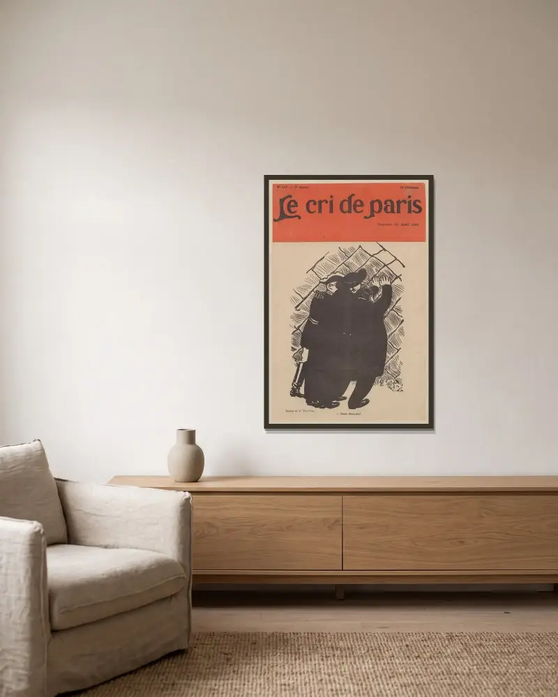 Gare dessous! von Félix Vallotton gerahmt an einer Wand