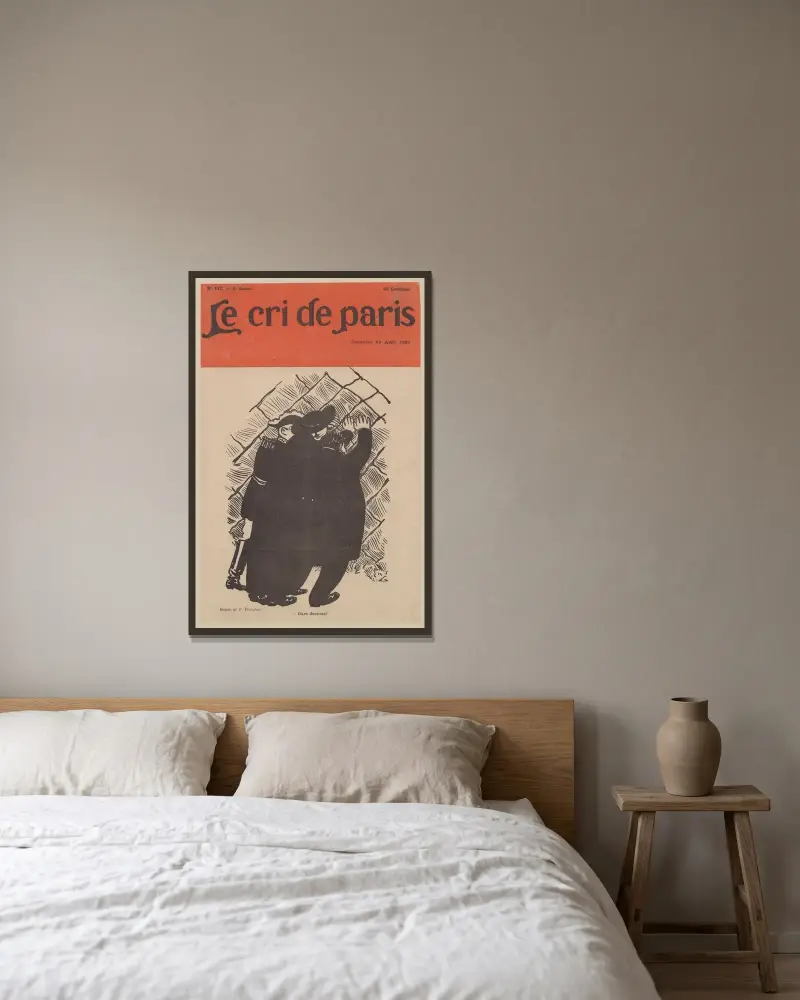Gare dessous! von Félix Vallotton gerahmt an einer Wand