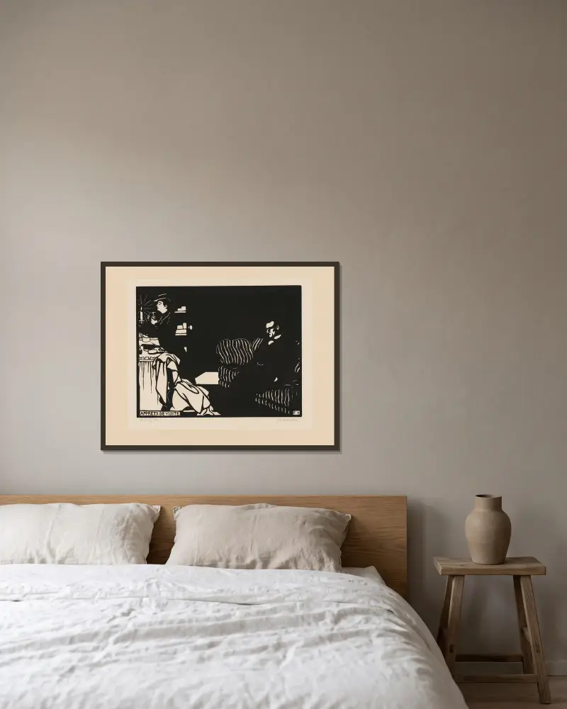 Příprava na návštěvu, Félix Vallotton v rámu na stěně