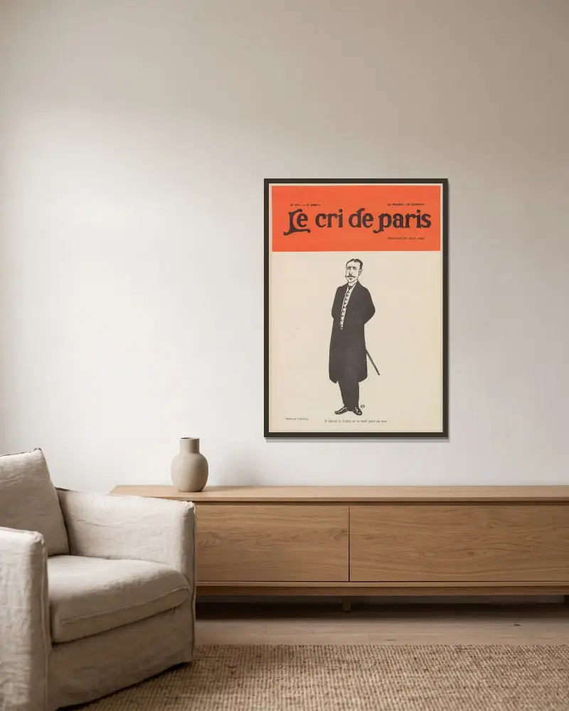 Il défend la Patrie et la vend pour un sou av Félix Vallotton inramad på en vägg