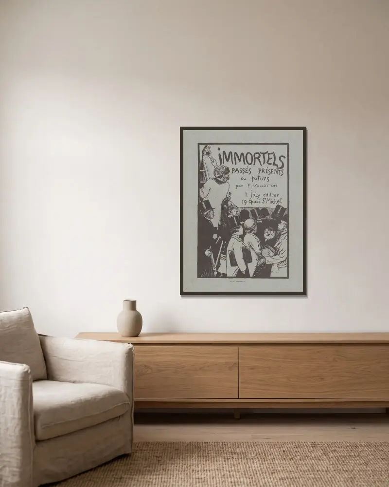 Immortels passés présents ou futurs – page de titre av Félix Vallotton inramad på en vägg