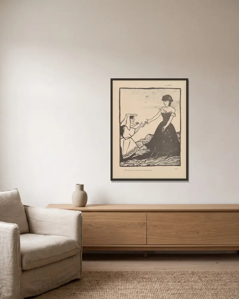 Das Unglück von Félix Vallotton gerahmt an einer Wand