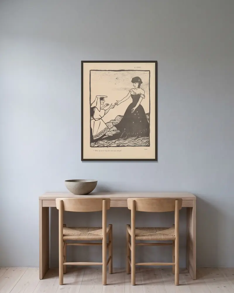 Das Unglück von Félix Vallotton gerahmt an einer Wand