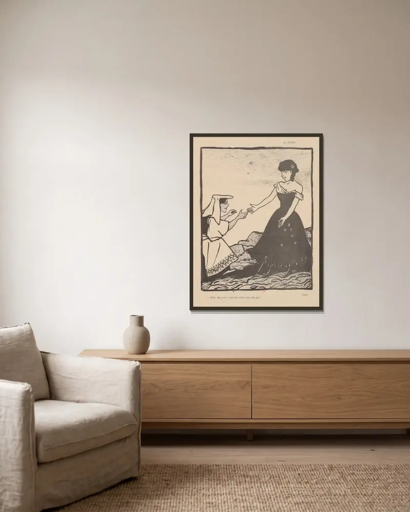 La Guine von Félix Vallotton gerahmt an einer Wand