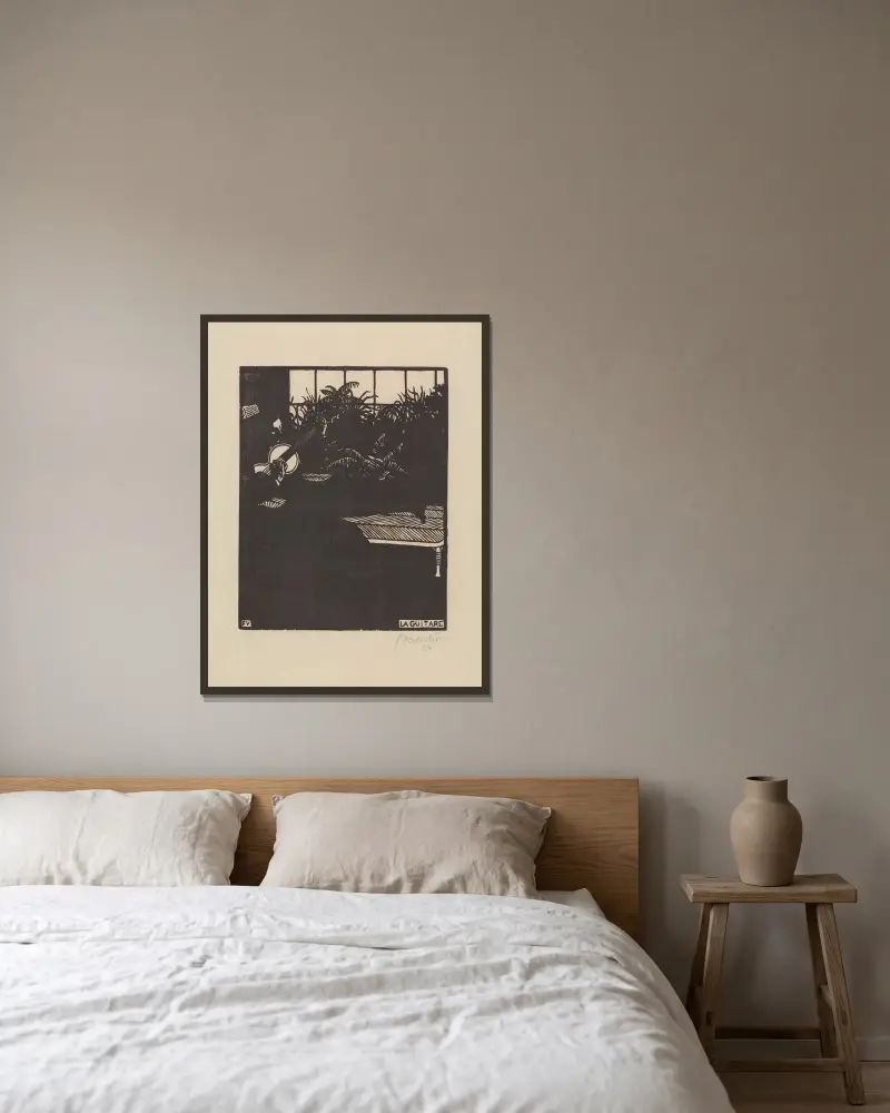 Gitara, Félix Vallotton w ramie na ścianie