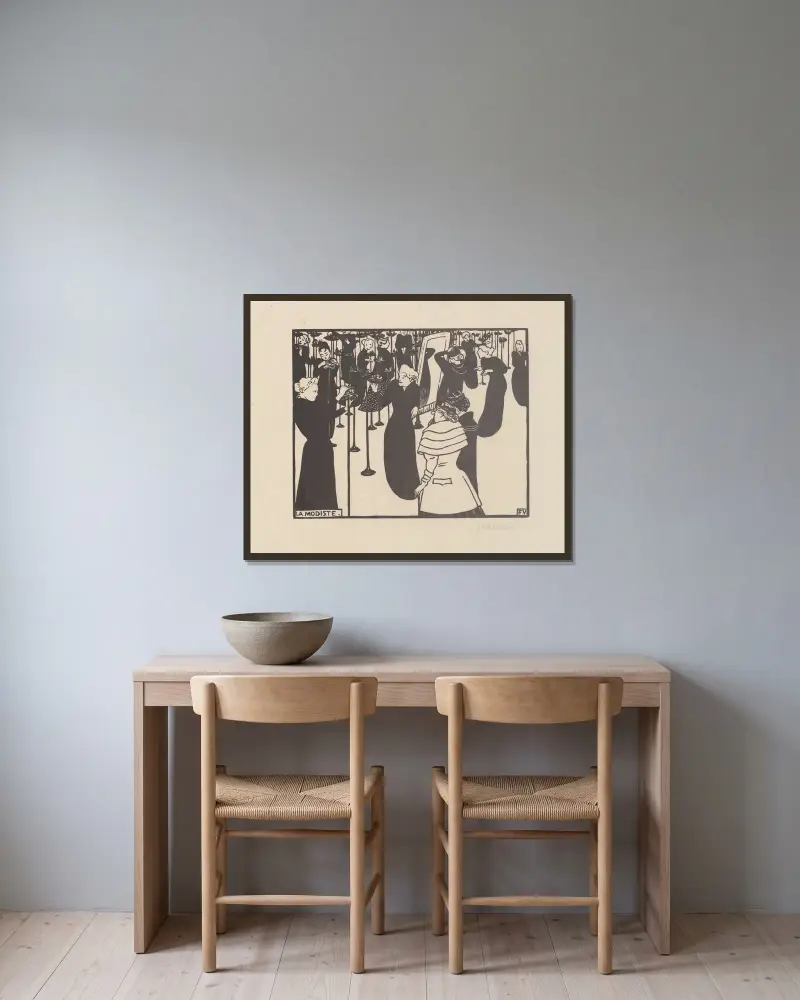 La Modiste von Félix Vallotton gerahmt an einer Wand